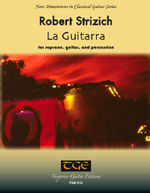 La Guitarra for soprano, guitar, and percussion front cover photo